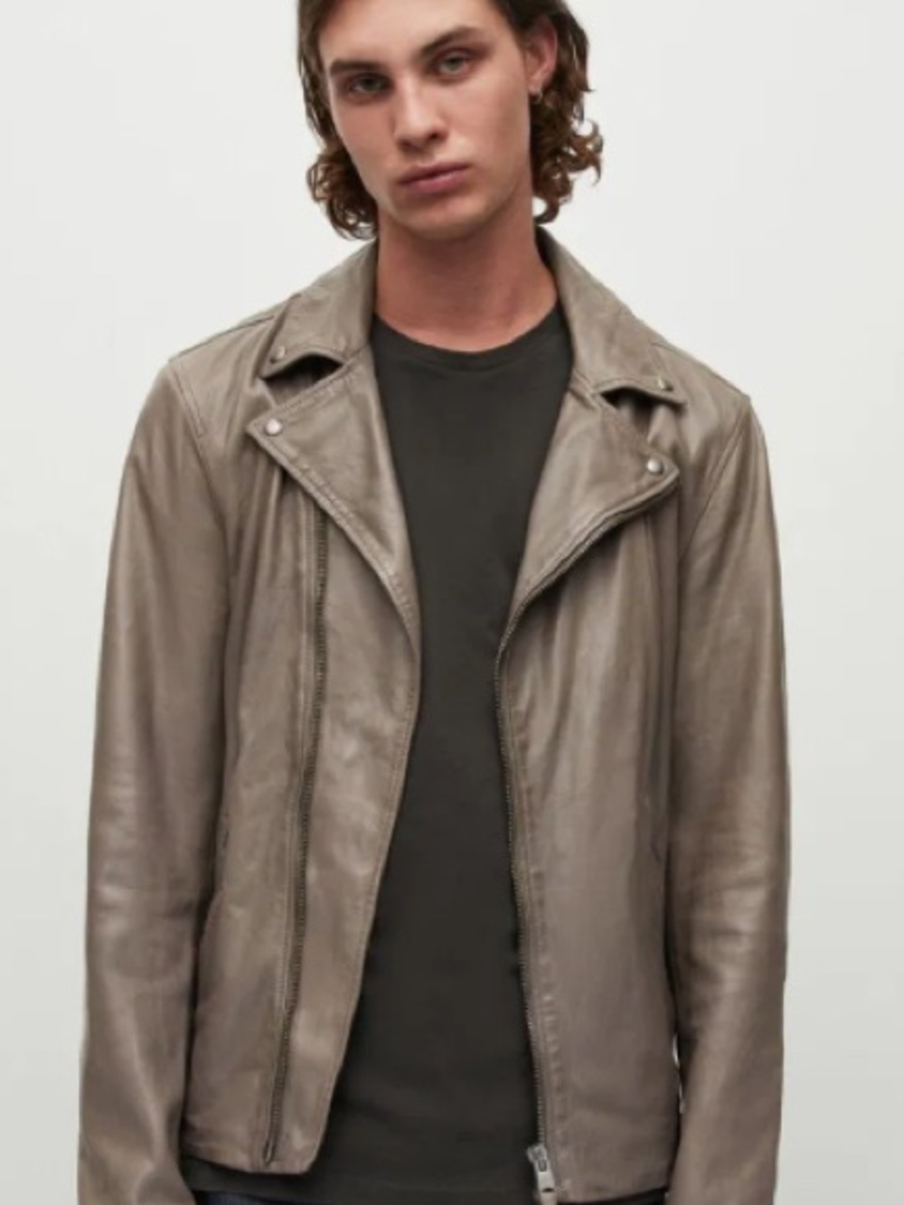 AllSaints Men’s XXL sheep leather biker jacket